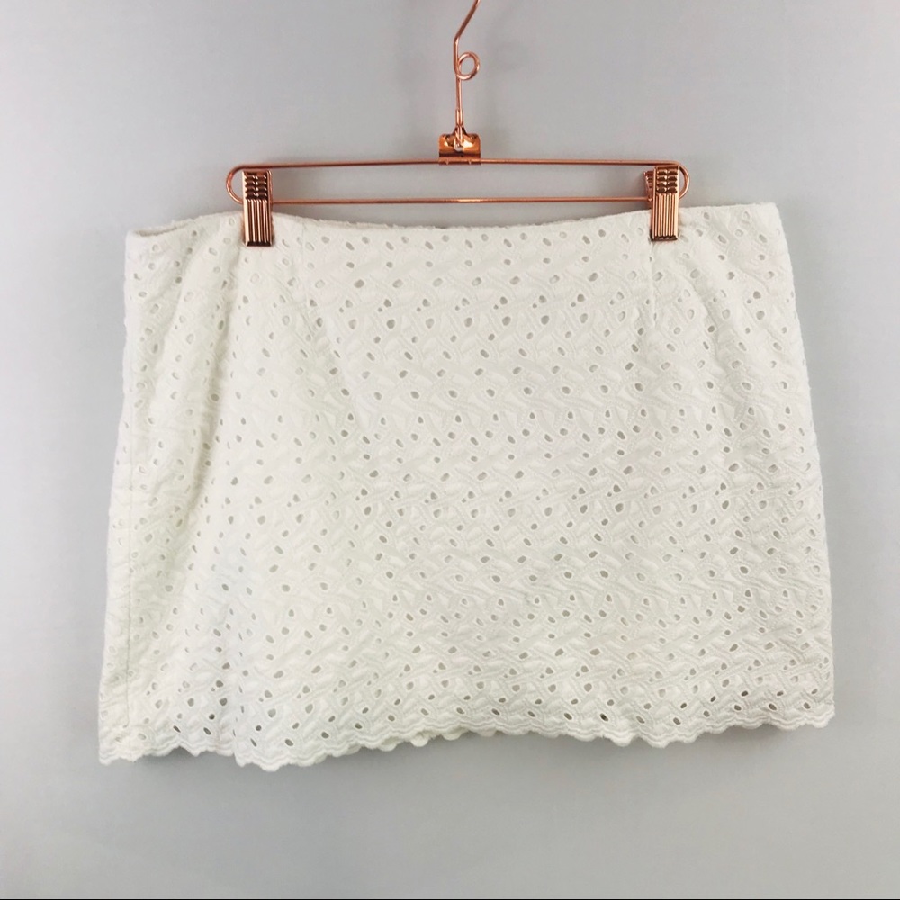 Lilly Pulitzer White Eyelet Scalloped Skirt